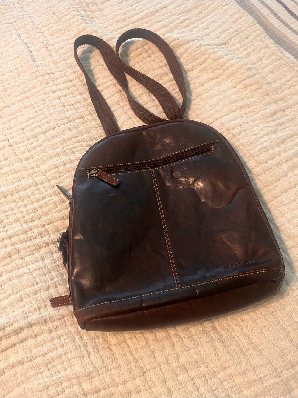 Women's Dark Brown Leather Backpack — Casual Everyday Carry